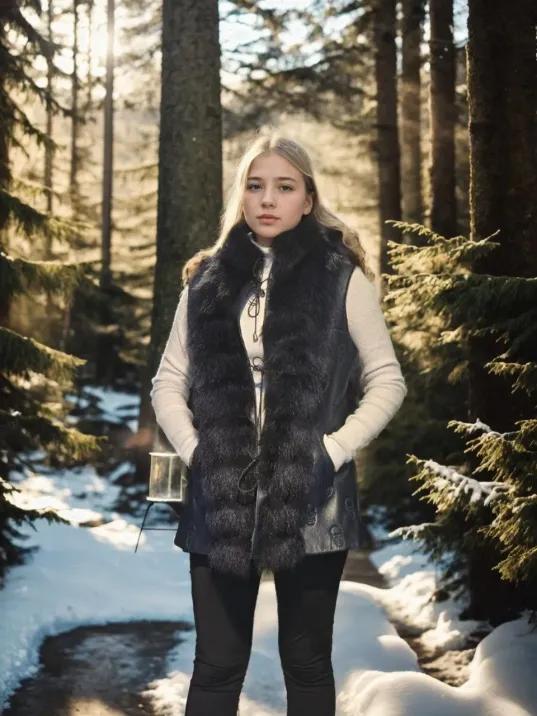 Kadın Kolsuz Fermuarlı Yelek - Lacivert Kadın Kolsuz Fermuarlı Yelek - Lacivert