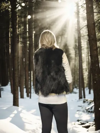 Kadın Kolsuz Fermuarlı Yelek - Siyah Kadın Kolsuz Fermuarlı Yelek - Siyah