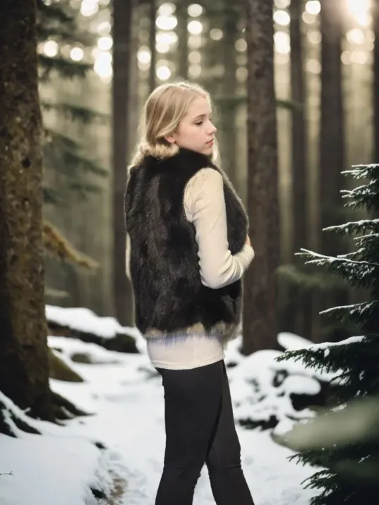 Kadın Kolsuz Fermuarlı Yelek - Siyah Kadın Kolsuz Fermuarlı Yelek - Siyah