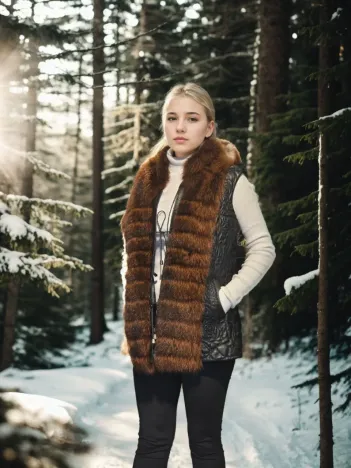 Kadın Kolsuz Fermuarlı Yelek - Siyah Kadın Kolsuz Fermuarlı Yelek - Siyah