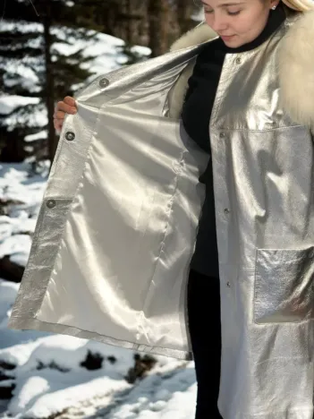 Kadın Kolsuz Hakiki Deri Kürk - Gri Kadın Kolsuz Hakiki Deri Kürk - Gri