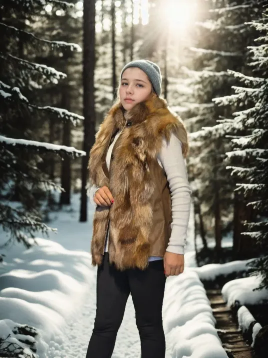 Kadın Kolsuz Hakiki Deri Kürk - Kahve Kadın Kolsuz Hakiki Deri Kürk - Kahve