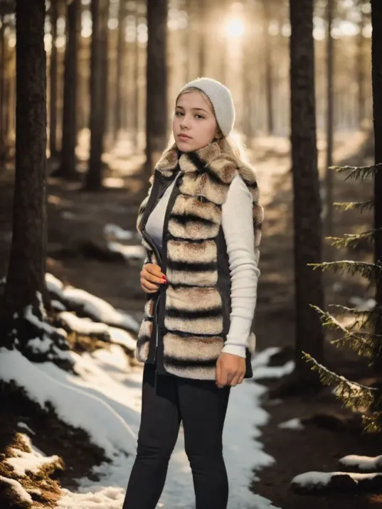 Kadın Kolsuz Hakiki Deri Kürk - Siyah Kadın Kolsuz Hakiki Deri Kürk - Siyah