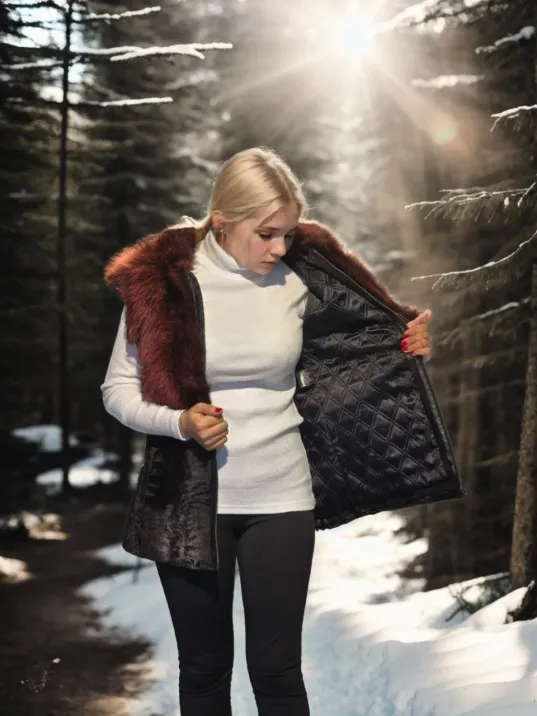 Kadın Kolsuz Hakiki Kürk - Siyah Kadın Kolsuz Hakiki Kürk - Siyah