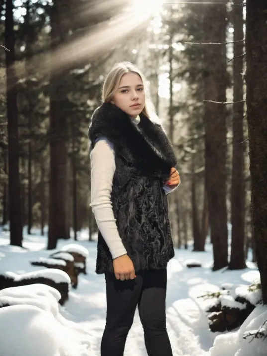 Kadın Kolsuz Hakiki Kürk - Siyah Kadın Kolsuz Hakiki Kürk - Siyah