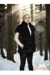 Kadın Kolsuz Hakiki Kürk - Siyah Kadın Kolsuz Hakiki Kürk - Siyah