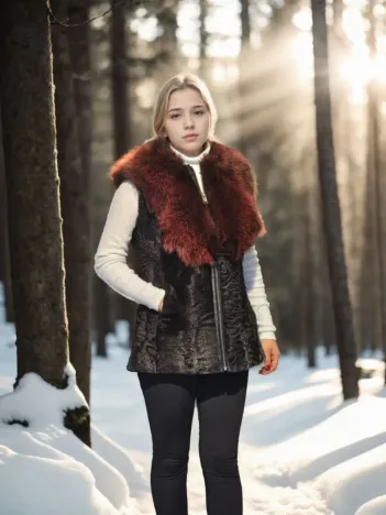 Kadın Kolsuz Hakiki Kürk - Siyah Kadın Kolsuz Hakiki Kürk - Siyah