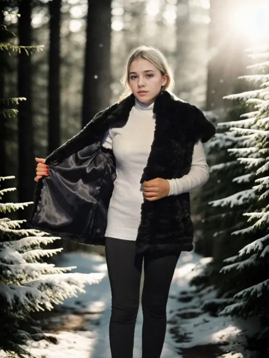 Kadın Kolsuz Hakiki Kürk - Siyah Kadın Kolsuz Hakiki Kürk - Siyah