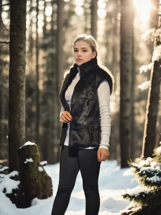 Kadın Kolsuz Hakiki Kürk - Siyah Kadın Kolsuz Hakiki Kürk - Siyah