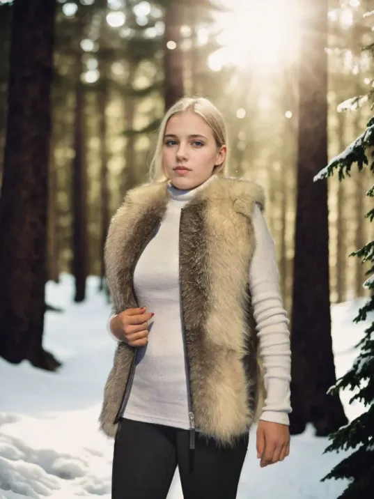 Kadın Kolsuz Hakiki Yelek - Fuşya Kadın Kolsuz Hakiki Yelek - Fuşya