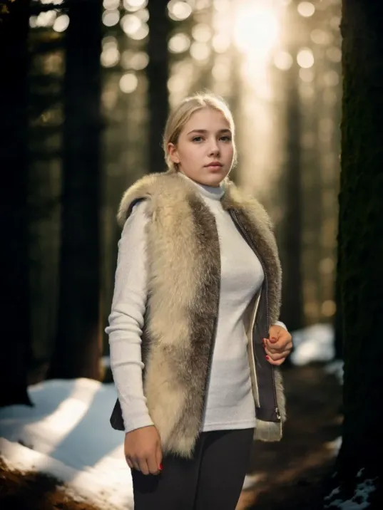 Kadın Kolsuz Hakiki Yelek - Fuşya Kadın Kolsuz Hakiki Yelek - Fuşya