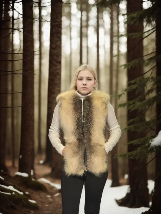 Kadın Kolsuz Hakiki Yelek - Fuşya Kadın Kolsuz Hakiki Yelek - Fuşya