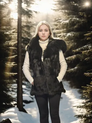 Kadın Kolsuz Kapüşonlu Yelek - Siyah Kadın Kolsuz Kapüşonlu Yelek - Siyah