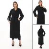 Kadın Uzun Kaşe Kaban – Yünlü Dokuma Kaşmir Kumaş, Kruvaze Yaka, Kuşaklı Astarlı Tesettür Uyumlu Şık Kışlık Siyah Model - Siyah Kadın Uzun Kaşe Kaban – Yünlü Dokuma Kaşmir Kumaş, Kruvaze Yaka, Kuşaklı Astarlı Tesettür Uyumlu Şık Kışlık Siyah Model - Siyah