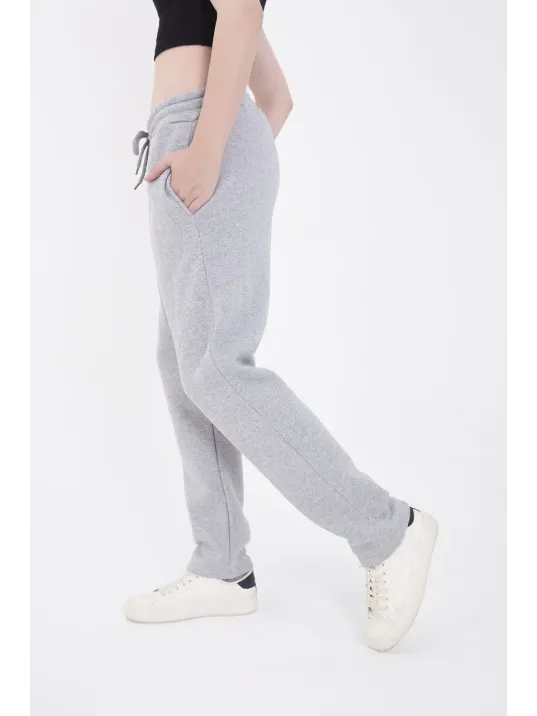 Kadın Lastikli Baskılı Eşofman Pantolon - Gri Kadın Lastikli Baskılı Eşofman Pantolon - Gri