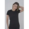 Kadın Omuz Fileli Slim Fit T-shirt - Siyah
