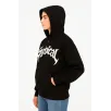 Kadın Oversize Kapüşonlu Sweatshirt Hoodie 3 İplik Şardonlu Pamuklu Kumaş, Önü Baskılı, Fermuarlı Rahat Kalıp, Kışlık ve Sokak Stili Sweat - Siyah Kadın Oversize Kapüşonlu Sweatshirt Hoodie 3 İplik Şardonlu Pamuklu Kumaş, Önü Baskılı, Fermuarlı Rahat Kalıp, Kışlık ve Sokak Stili Sweat - Siyah