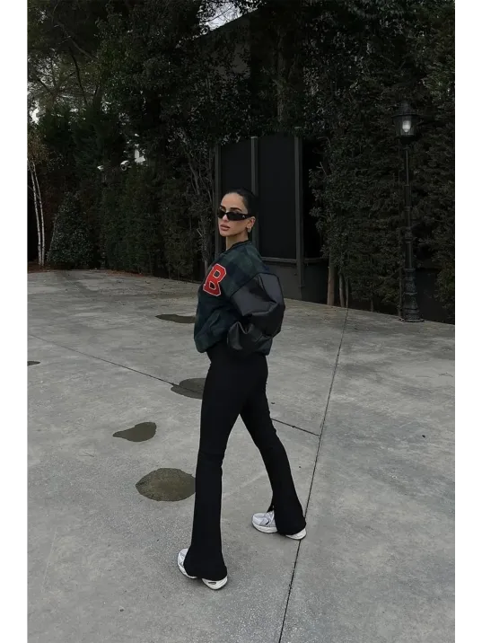 Kadın Pötikare Desen Nakışlı Kolej Ceket - Haki