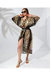 Kadın Rahat Kesim Şifon Kimono - Leopar
