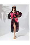 Kadın Rahat Kesim Şifon Kimono - Siyah