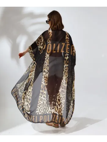 Kadın Rahat Kesim Şifon Kimono - Leopar
