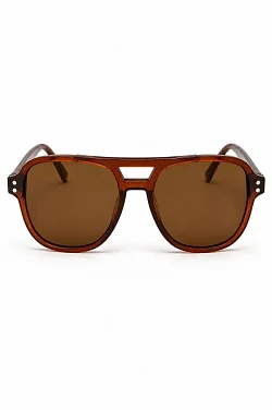 Erkek Retro Tasarım Kahverengi Çerçeveli Kahverengi Camlı Güneş Gözlüğü