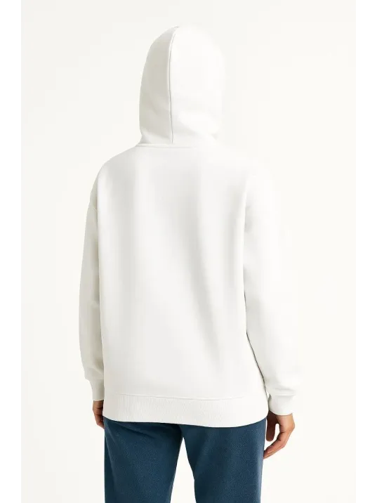 Kadın Samuray Ninja Çift Kapşonlu ZIP Fermuarlı Kanguru Çepli Hoodie Maske detaylı Swetshirt - Beyaz Kadın Samuray Ninja Çift Kapşonlu ZIP Fermuarlı Kanguru Çepli Hoodie Maske detaylı Swetshirt - Beyaz
