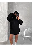 Kadın Samuray Ninja Çift Kapüşonlu Maske Detaylı Fermuarlı Kanguru Cepli Hoodie - Siyah