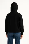 Kadın Samuray Ninja Çift Kapüşonlu Maske Detaylı Fermuarlı Kanguru Cepli Hoodie - Siyah