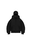 Kadın Samuray Ninja Çift Kapüşonlu Maske Detaylı Fermuarlı Kanguru Cepli Hoodie - Siyah