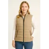 Kadın Şişme Fermuarlı Yelek Su itici Kapitone Astarlı Kumaş Cepli Hafif Kışlık Spor Rahat Kalıp - Bej Kadın Şişme Fermuarlı Yelek Su itici Kapitone Astarlı Kumaş Cepli Hafif Kışlık Spor Rahat Kalıp - Bej