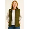 Kadın Şişme Fermuarlı Yelek Su itici Kapitone Astarlı Kumaş Cepli Hafif Kışlık Spor Rahat Kalıp - Haki Kadın Şişme Fermuarlı Yelek Su itici Kapitone Astarlı Kumaş Cepli Hafif Kışlık Spor Rahat Kalıp - Haki