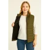Kadın Şişme Fermuarlı Yelek Su itici Kapitone Astarlı Kumaş Cepli Hafif Kışlık Spor Rahat Kalıp - Haki Kadın Şişme Fermuarlı Yelek Su itici Kapitone Astarlı Kumaş Cepli Hafif Kışlık Spor Rahat Kalıp - Haki