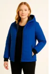 Kadın Şişme Kapüşonlu Fermuarlı Mont Su İtici Kapitone Astarlı Kumaş Cepli Kışlık Rahat Kalıp - Saks Mavisi Kadın Şişme Kapüşonlu Fermuarlı Mont Su İtici Kapitone Astarlı Kumaş Cepli Kışlık Rahat Kalıp - Saks Mavisi