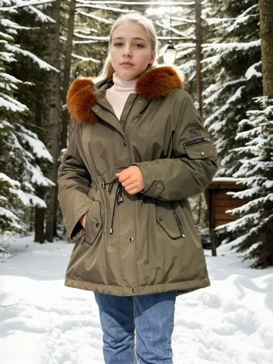 Kadın Su Geçirmez Kapüşonlu Mont - Haki Kadın Su Geçirmez Kapüşonlu Mont - Haki