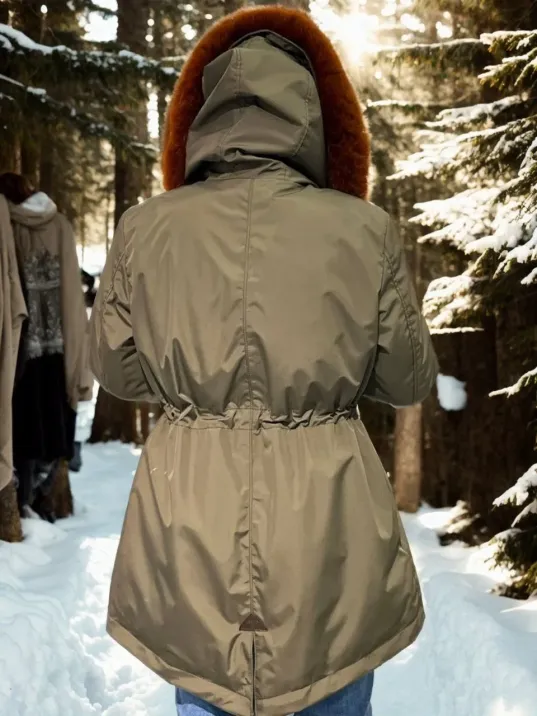 Kadın Su Geçirmez Kapüşonlu Mont - Haki Kadın Su Geçirmez Kapüşonlu Mont - Haki