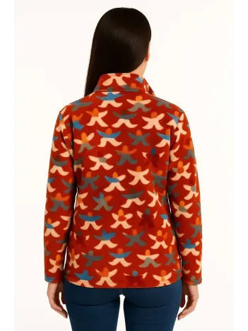 Kadın Tam Fermuarlı Desenli Polar Sweat – Siyah Multicolor Figür Desen Yakalı, Uzun Kollu, Oversize Rahat Kalıp - Kiremit Kadın Tam Fermuarlı Desenli Polar Sweat – Siyah Multicolor Figür Desen Yakalı, Uzun Kollu, Oversize Rahat Kalıp - Kiremit