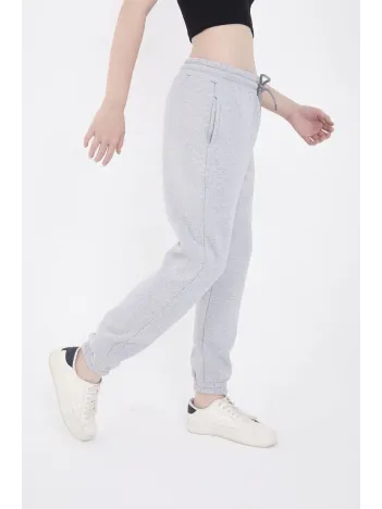 Lastikli Üç İplik Baskılı Eşofman Pantolon - Gri