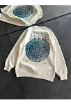 Kadın Üç İplik Bisiklet Yaka Baskılı Sweatshirt - Beyaz