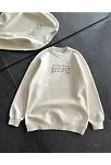 Kadın Üç İplik Bisiklet Yaka Baskılı Sweatshirt - Beyaz