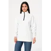 Kadın Üç İplik Dık Yaka Yarım Fermuarlı SweatShirt - Beyaz Kadın Üç İplik Dık Yaka Yarım Fermuarlı SweatShirt - Beyaz
