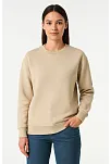 Kadın Üç İplik Düz Bisiklet Yaka Sweatshirt - Bej