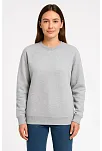 Kadın Üç İplik Düz Bisiklet Yaka Sweatshirt - Gri