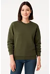 Kadın Üç İplik Düz Bisiklet Yaka Sweatshirt - Haki