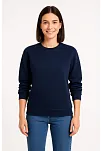 Kadın Üç İplik Düz Bisiklet Yaka Sweatshirt - Lacivert