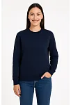 Kadın Üç İplik Düz Bisiklet Yaka Sweatshirt - Lacivert