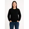 Kadın Üç İplik Düz Bisiklet Yaka SweatShirt - Siyah Kadın Üç İplik Düz Bisiklet Yaka SweatShirt - Siyah