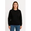 Kadın Üç İplik Düz Bisiklet Yaka SweatShirt - Siyah Kadın Üç İplik Düz Bisiklet Yaka SweatShirt - Siyah