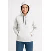 Kadın Üç İplik Kapüşonlu Kanguru Çepli SweatShirt hoodie - Beyaz Kadın Üç İplik Kapüşonlu Kanguru Çepli SweatShirt hoodie - Beyaz