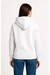 Kadın Üç İplik Kapüşonlu Kanguru Çepli Sweatshirt Hoodie - Beyaz